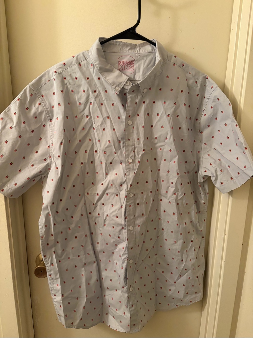 Burger King Light Gray Short-Sleeve Button-Down Shirt